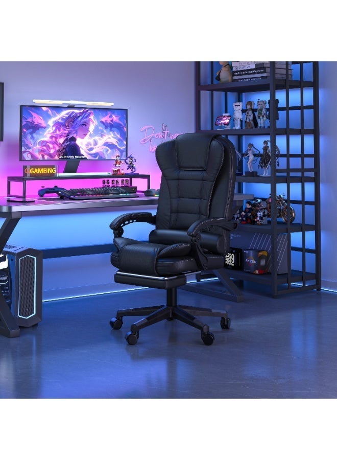 Castlery Ergonomic Office Chair, 90°-135° Reclining, Adjustable Height & 360° Swivel, High Back Executive Computer Desk Chair with Lumbar Support & Footrest, High-Density Foam（Black） - Image 2